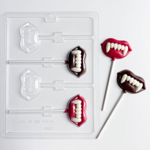 Lips with Fangs Lollipop Chocolate Mold