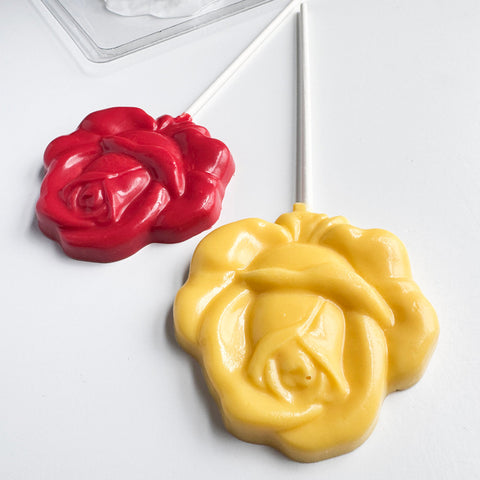 Long Stem Open Rose Pop Candy Mold