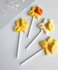 daffodil lollipops with plastic daffodil chocolate mold