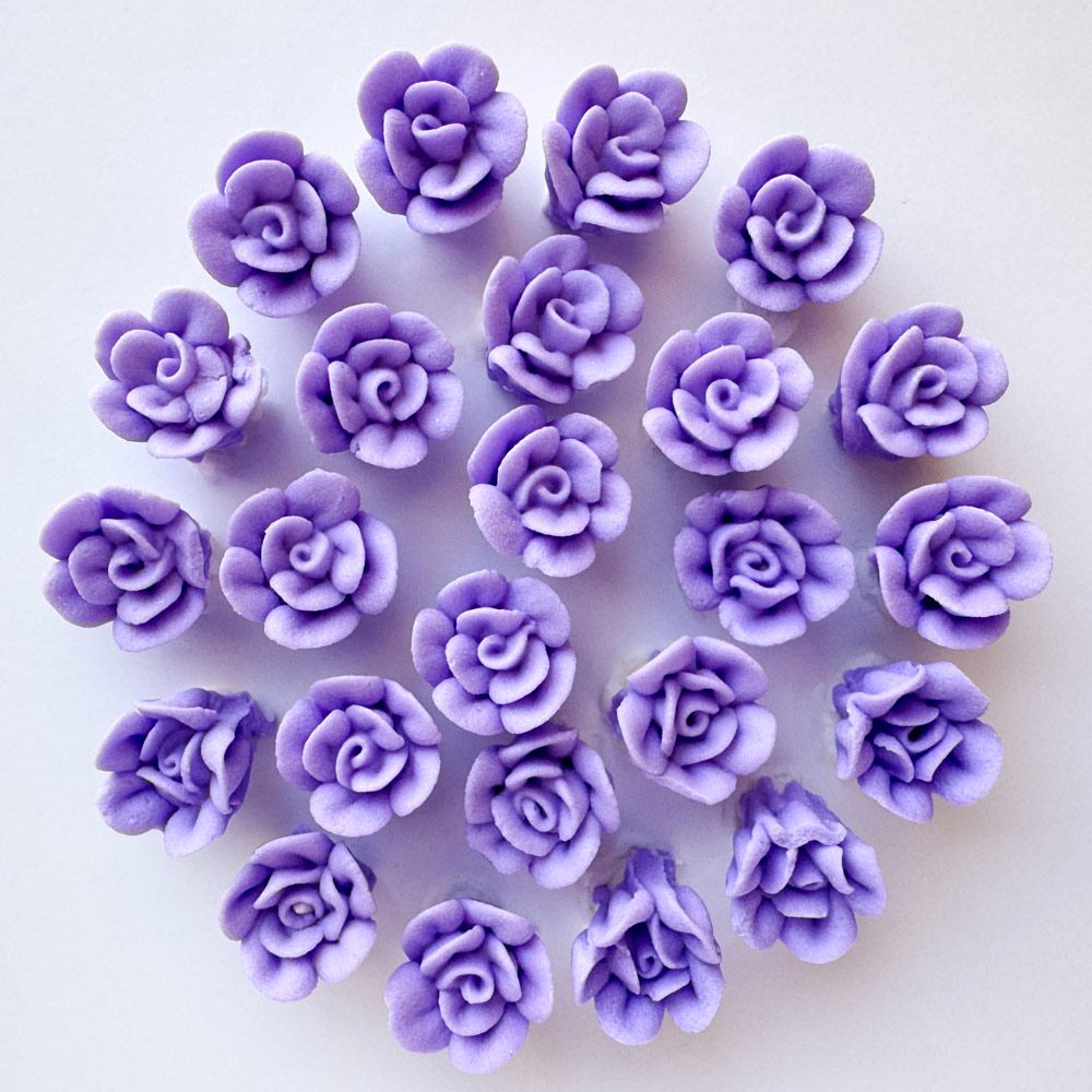 Mini Lavender Royal Icing Roses - Confectionery House