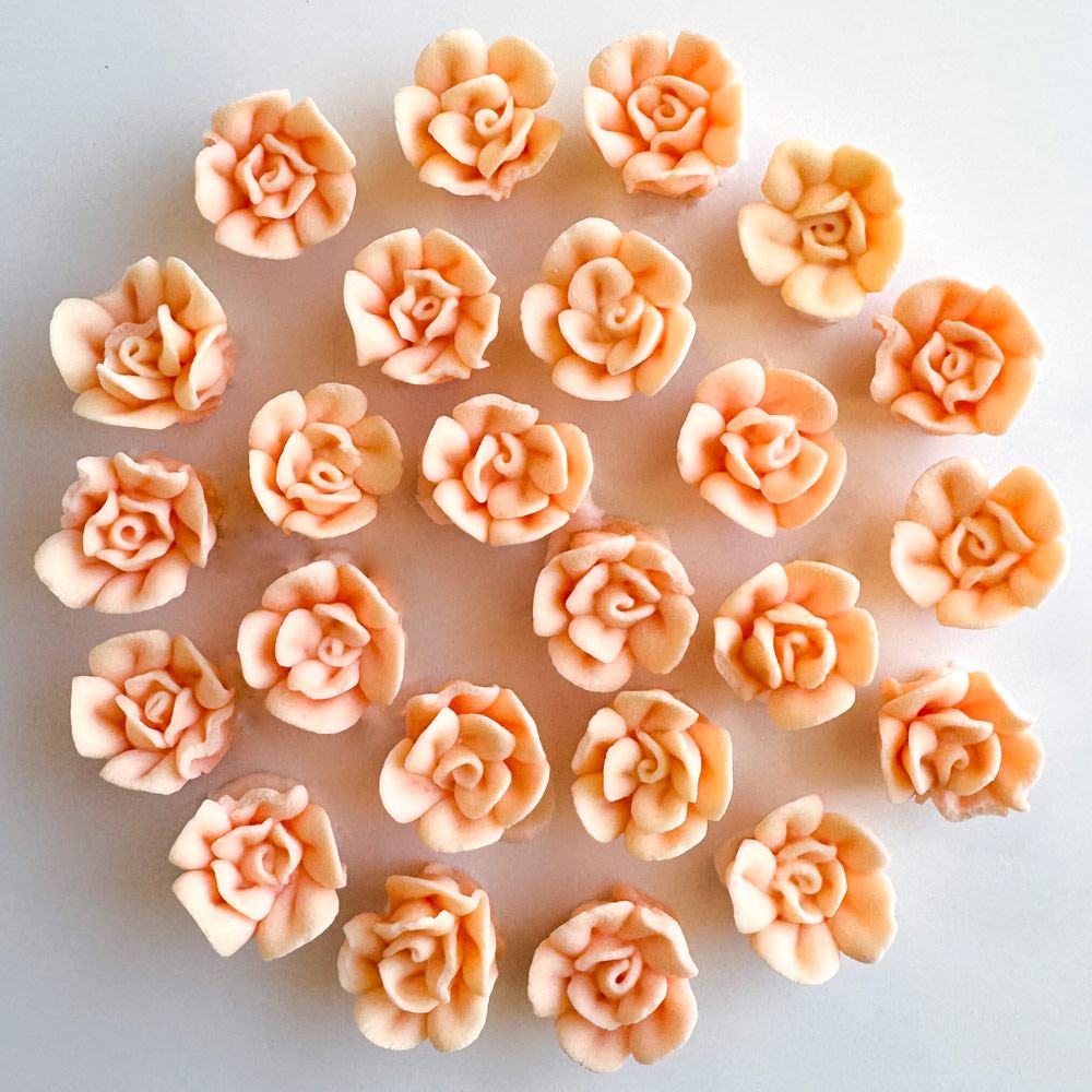 Mini Peach Royal Icing Roses - Confectionery House