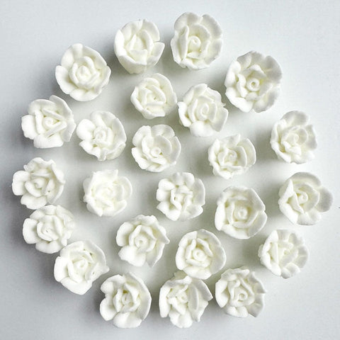 Mini White Royal Icing Roses Confectionery House