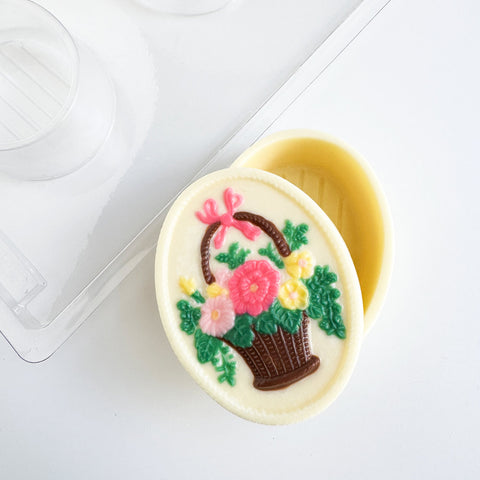 Oval Pour Box with Bouquet Candy Mold