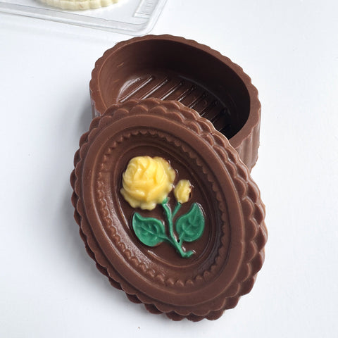 Oval Rose Pour Box Chocolate Mold