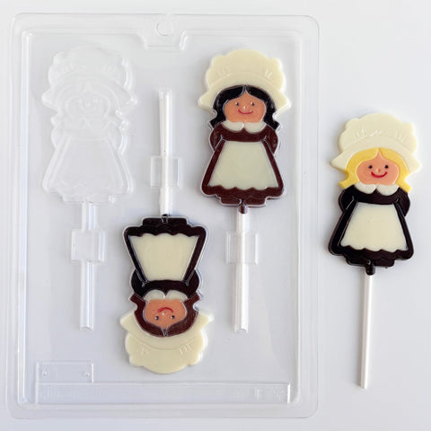 Pilgrim Girl Pop Candy Mold