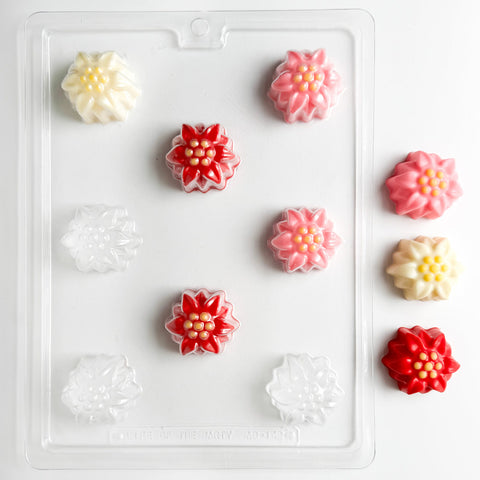 Poinsettia truffle candy mold