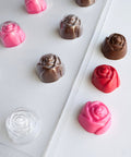 rose shaped chocolates with rose chocolate mold