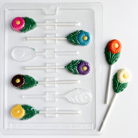 small daisy lollipop candy mold