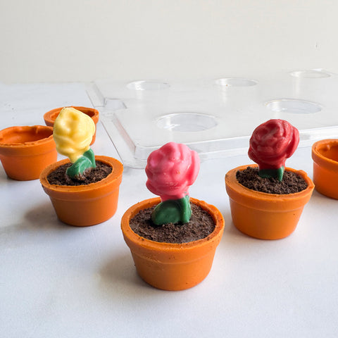 Small Flower Pot Candy Molds