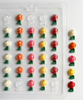 small rose candy mold with color rose chocolates