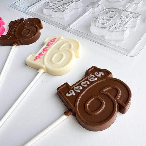 sweet sixteen lollipops and chocolate mold