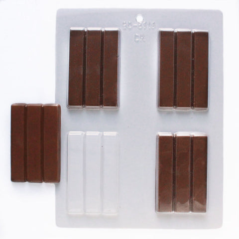 3 Cell Large Chocolate Bar finished Weight Approx 100g -   Chocolate  bar molds, Silicone chocolate molds, Chocolate molds