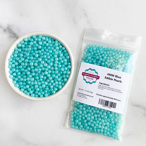 Edible Blue Pearls 4mm