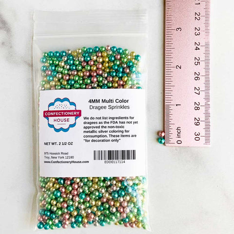 4mm multi color dragee pearls