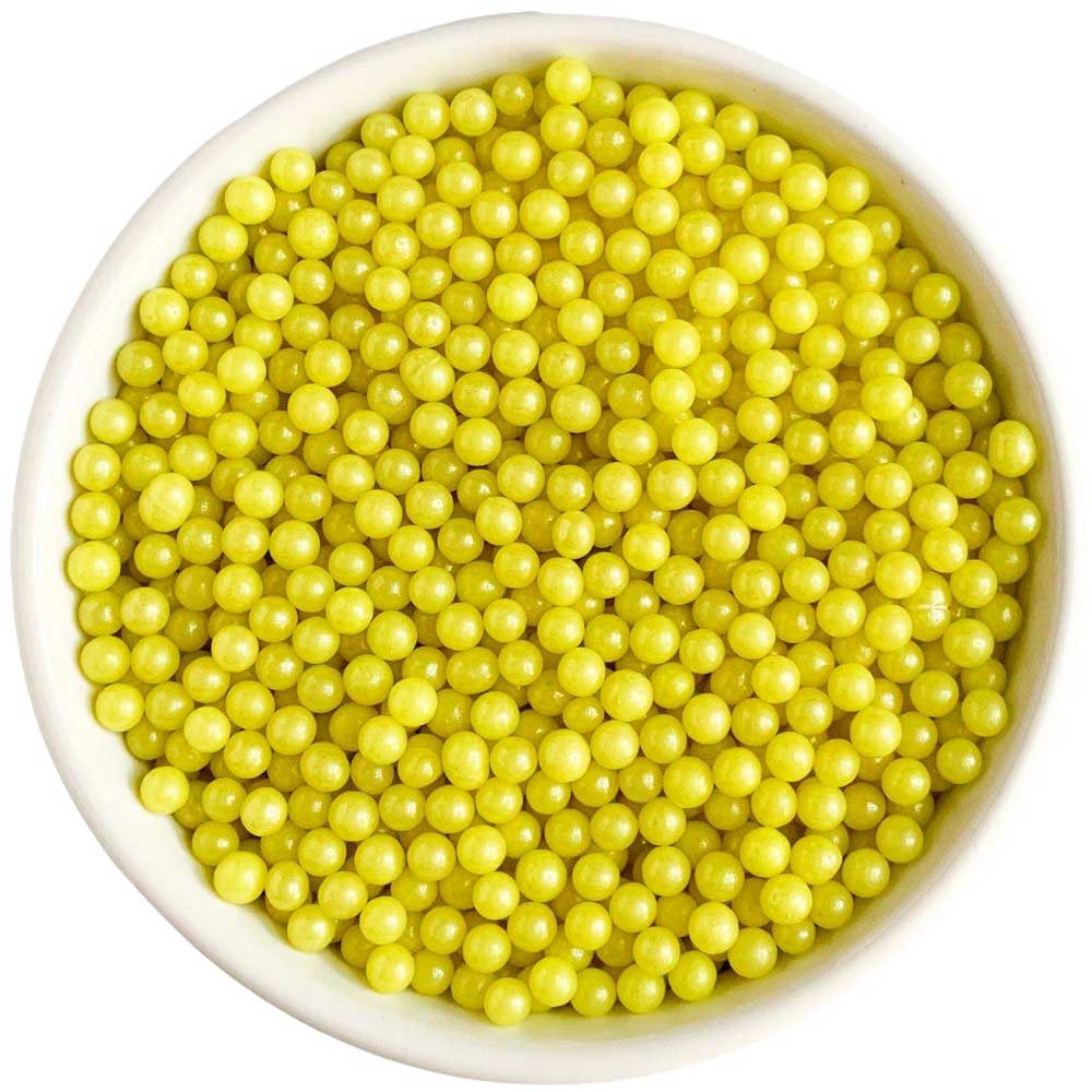 6MM Yellow Edible Pearls - Confectionery House