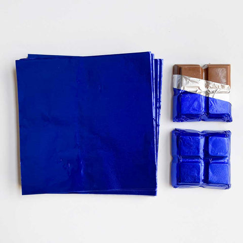 4x4 inch Dark Blue Foil Candy Wrappers | Chocolate Bar Wrappers