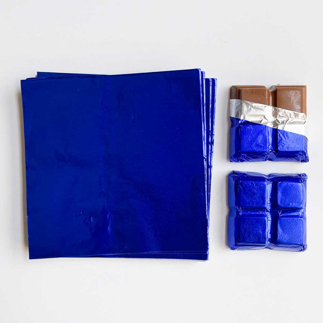 4x4 inch Dark Blue Foil Candy Wrappers - Confectionery House