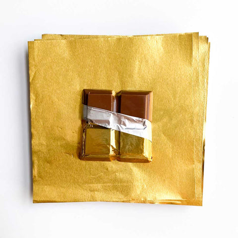 4x4 inch Gold Foil Candy Wrappers - Confectionery House