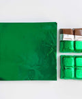 4x4 inch Green Foil Candy Wrappers | Chocolate Bar Wrappers