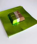 4x4 inch Lime Green Foil Candy Wrappers for chocolate bars