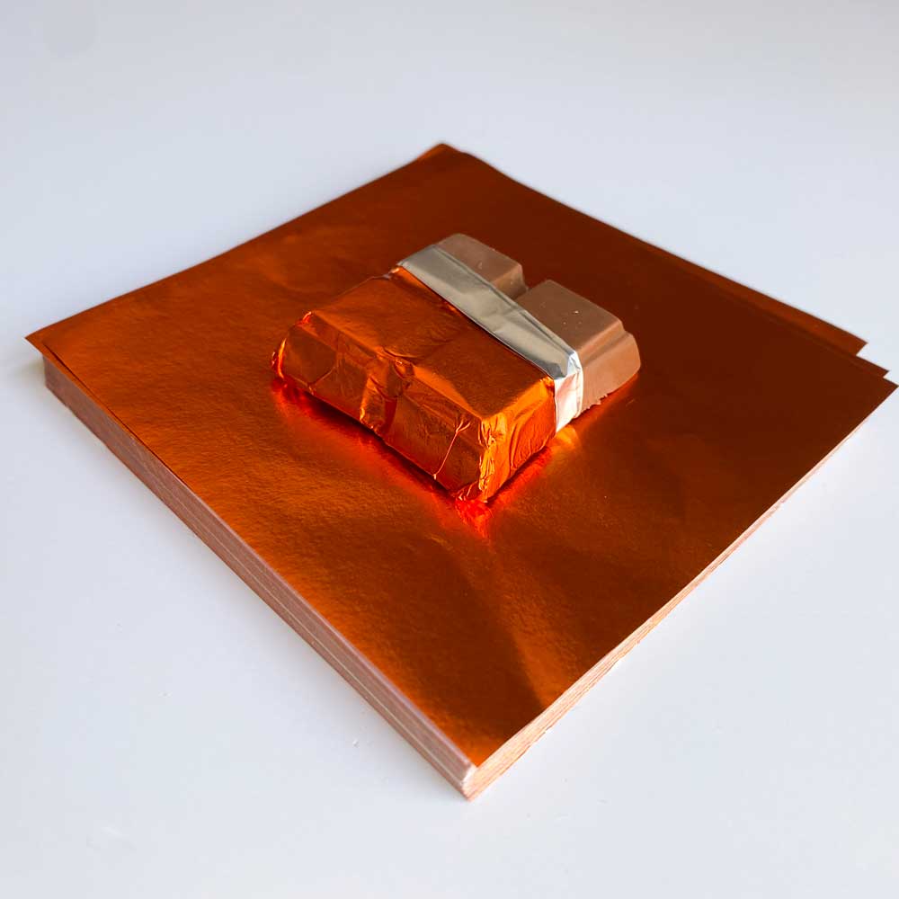 4x4 inch Orange Foil Candy Wrappers - Confectionery House