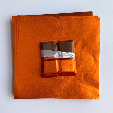 4 X 4 in. Orange Foil Candy Wrappers
