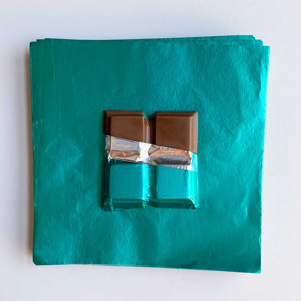 4x4 inch Teal Foil Candy Wrappers Confectionery House