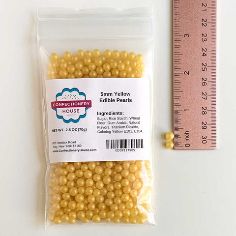 Gold Leaf Arazan Sugar Pearls, Edible Gold Pearls