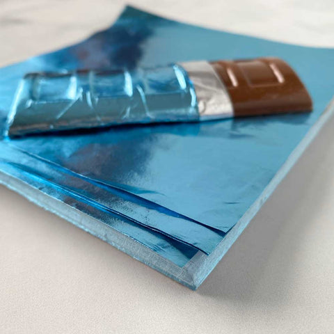 6 inch Blue Square Candy Foil Wrappers