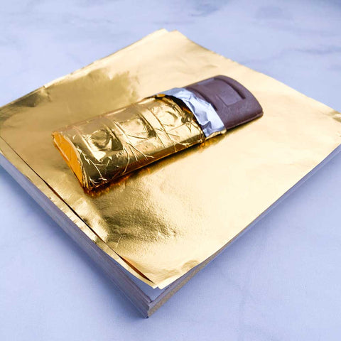 Gold Foil Paper Backed Sheets for Chocolate Bars - Candy Wrapper Store