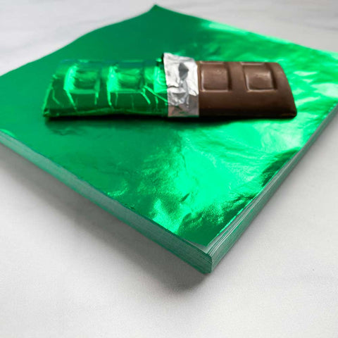6x6 inch Green Candy Foil Wrappers