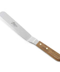 8 inch angled spatula with rosewood handle for cake decorating.