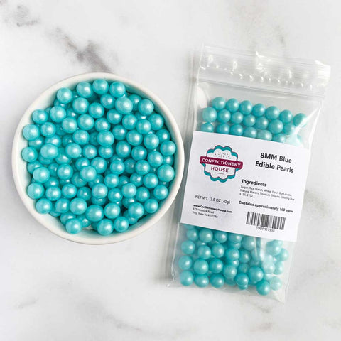 8mm Blue Sugar Pearls
