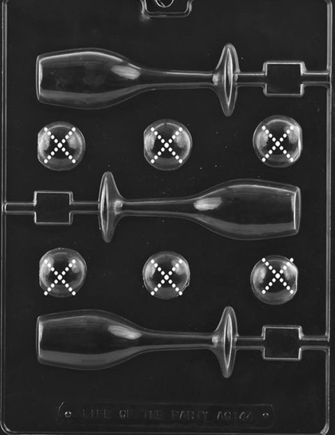 Champagne Glas Pop Candy Mold 