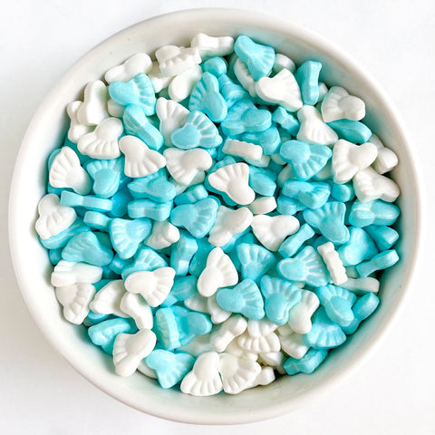 Blue and White Baby Feet Sprinkles | Candy Sprinkles | Baby Shower Sprinkles | Baby Boy Sprinkles
