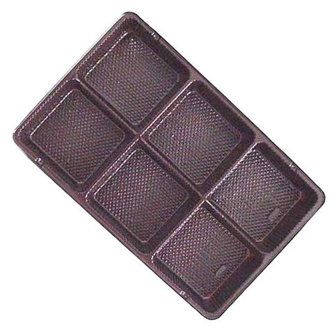 Brown 1/2lb. rectangular tray 6 cavities