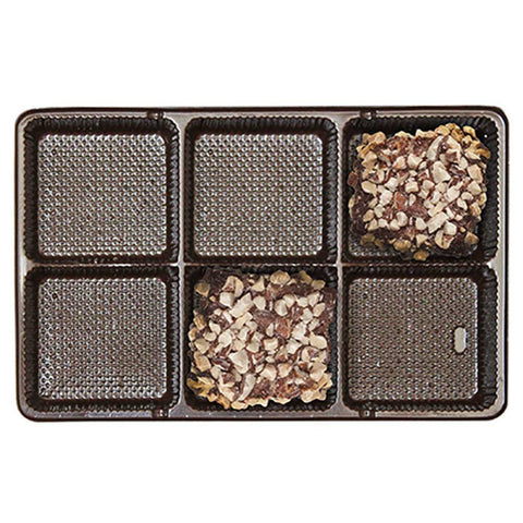1/2 Pound Brown 6 Cavity Candy Insert Tray