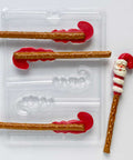 Candy Cane Santa Pretzel Rod Candy Mold Image