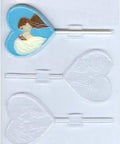 bride and groom on heart pop mold