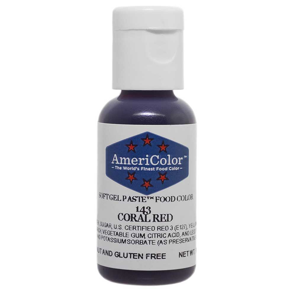 AmeriColor Coral Red Gel Paste Food Color .75 Ounce
