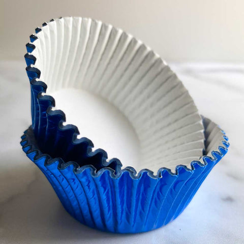 Navy Blue Foil Baking Cups - 50ish Cupcake Liners