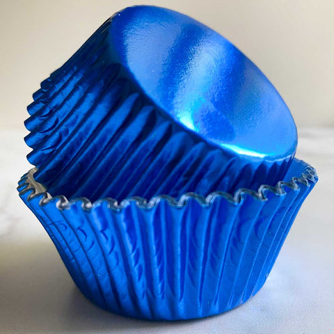 Blue Foil Cupcake Liners qty 50 Royal Blue Foil Cupcake Liners