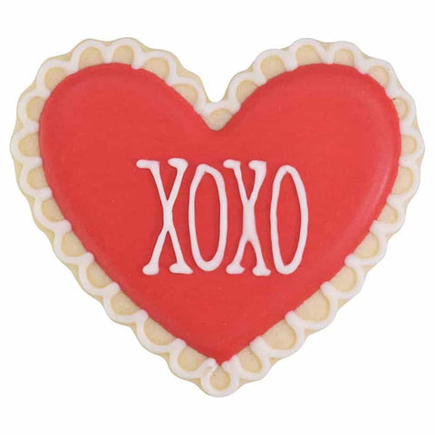 Decorated Scalloped Heart Cookie