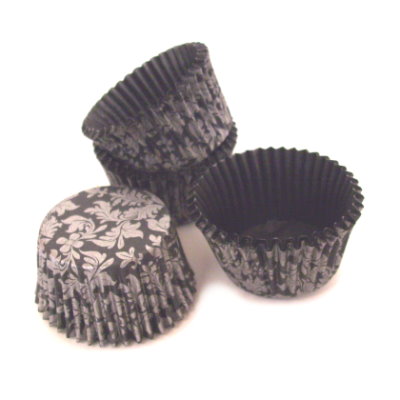 mini muffin high tea black and silver cups