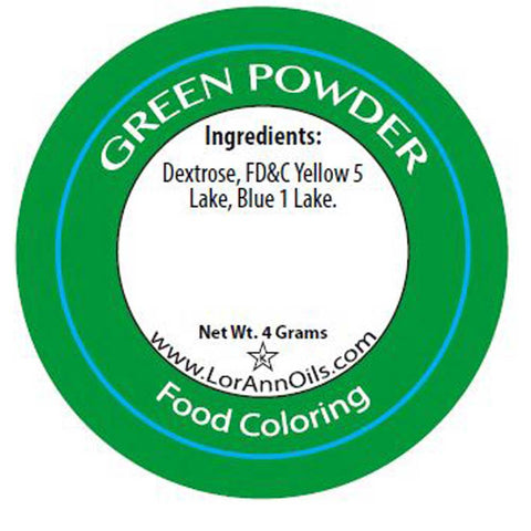 Green Powder Food Color Label