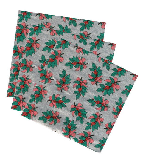 Holly Print Foil Candy Wrappers