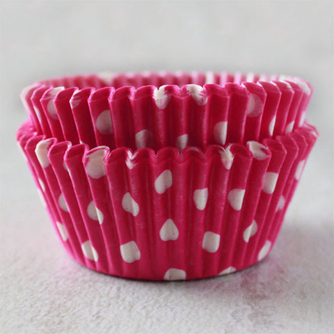 Fuschia Polka Dot Cupcake Cups