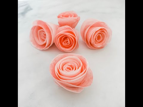 Crystal Candy Pastel Pink & White Edible Rose Petals Wafer Paper