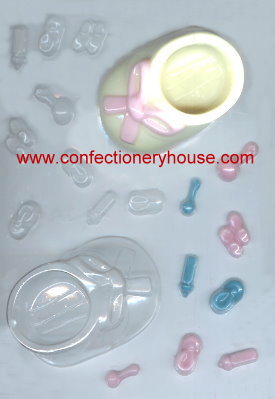 Baby Bootie and Pieces Chocolate Mold - Confectionery House