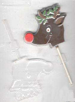 Large Reindeer Head Pop Candy Mold